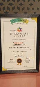 Top 20 NGO award at Indian CSR Award, Delhi, January 2024