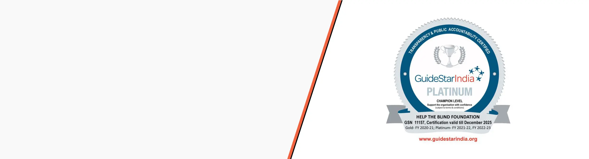 Help the blind foundation got platinum Guidestar award